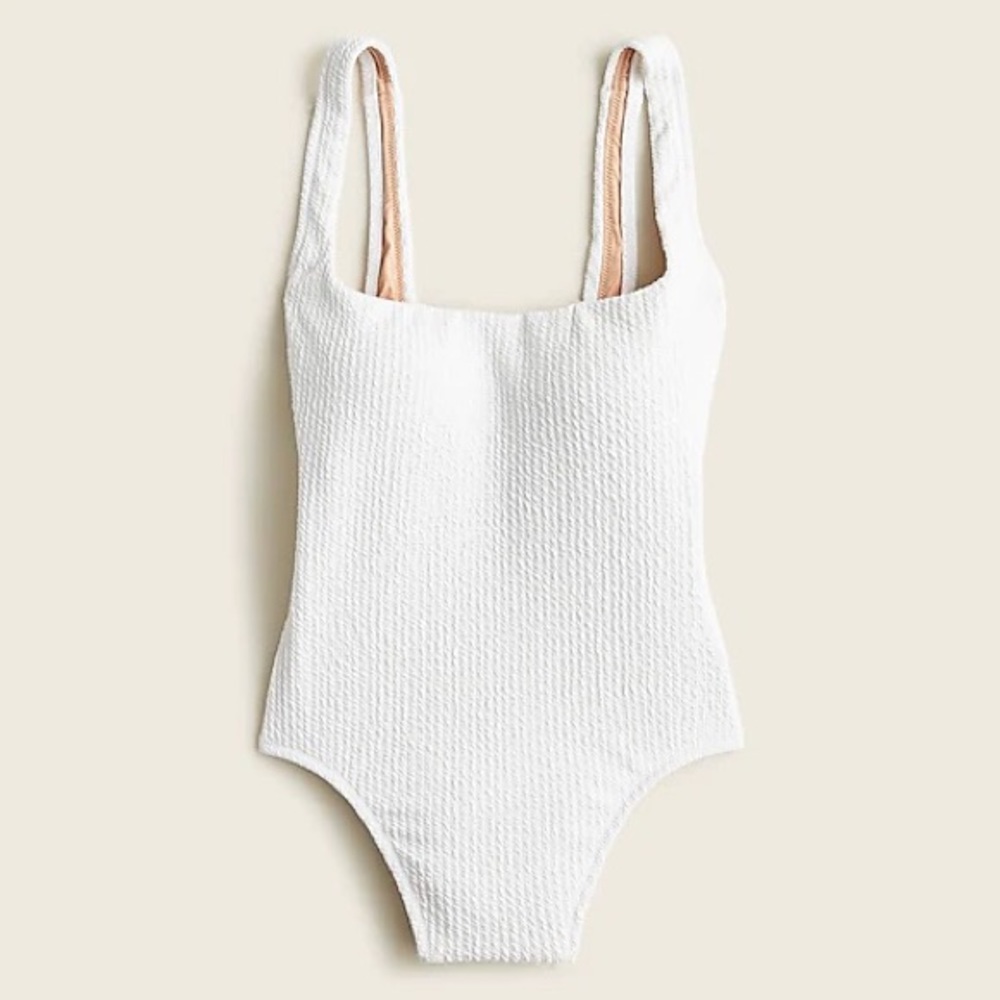 Textured squareneck one-piece